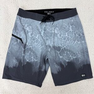 Pelagic Black and Gray Men's Swim Board Shorts